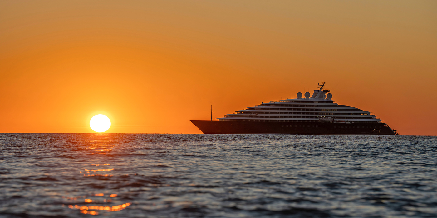 Scenic Eclipse II, sunset in Australia