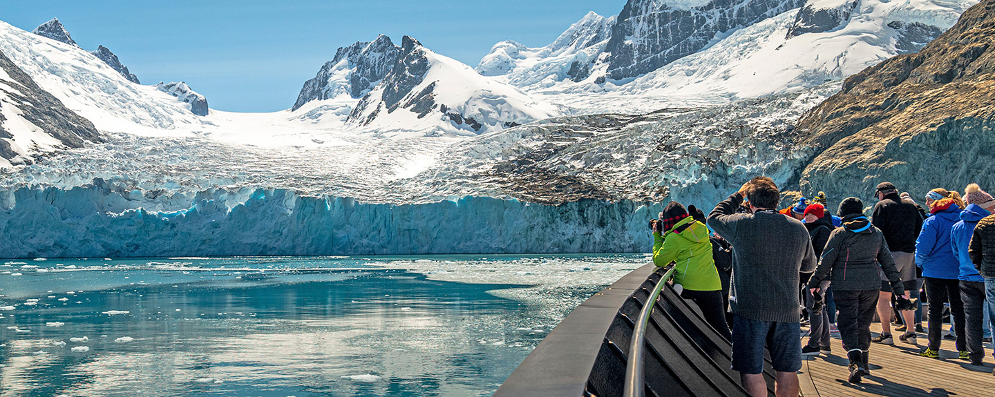 Guests on deck, South Georgia Drygalski Fjord, Scenic Eclipse